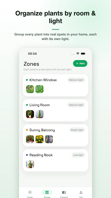 Mossby plant watering schedule screen